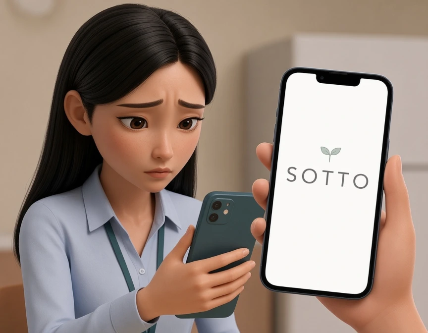 Someone opening SOTTO on their phone